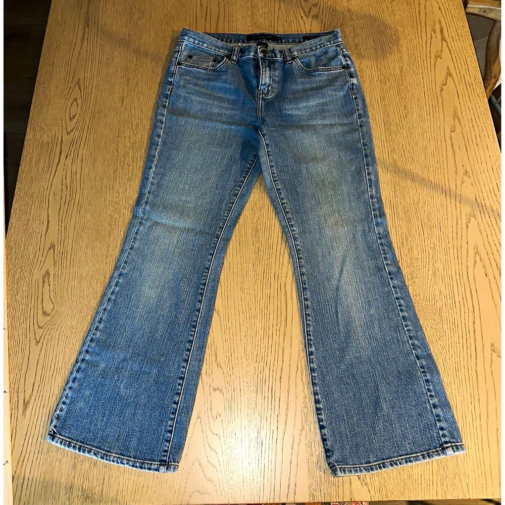 Calvin Klein Jeans Women's Flared Light Wash Blue Stretch 5-Pocket Denim Sz 8